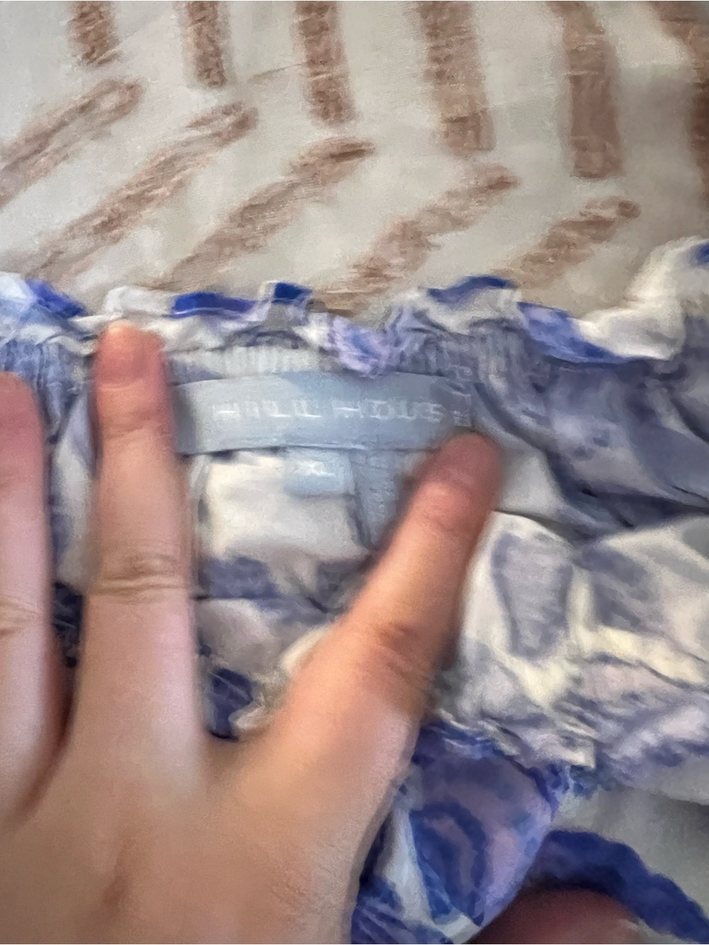 Hill House Blue and White Floral Off-Shoulder Top - Picture 4 of 4